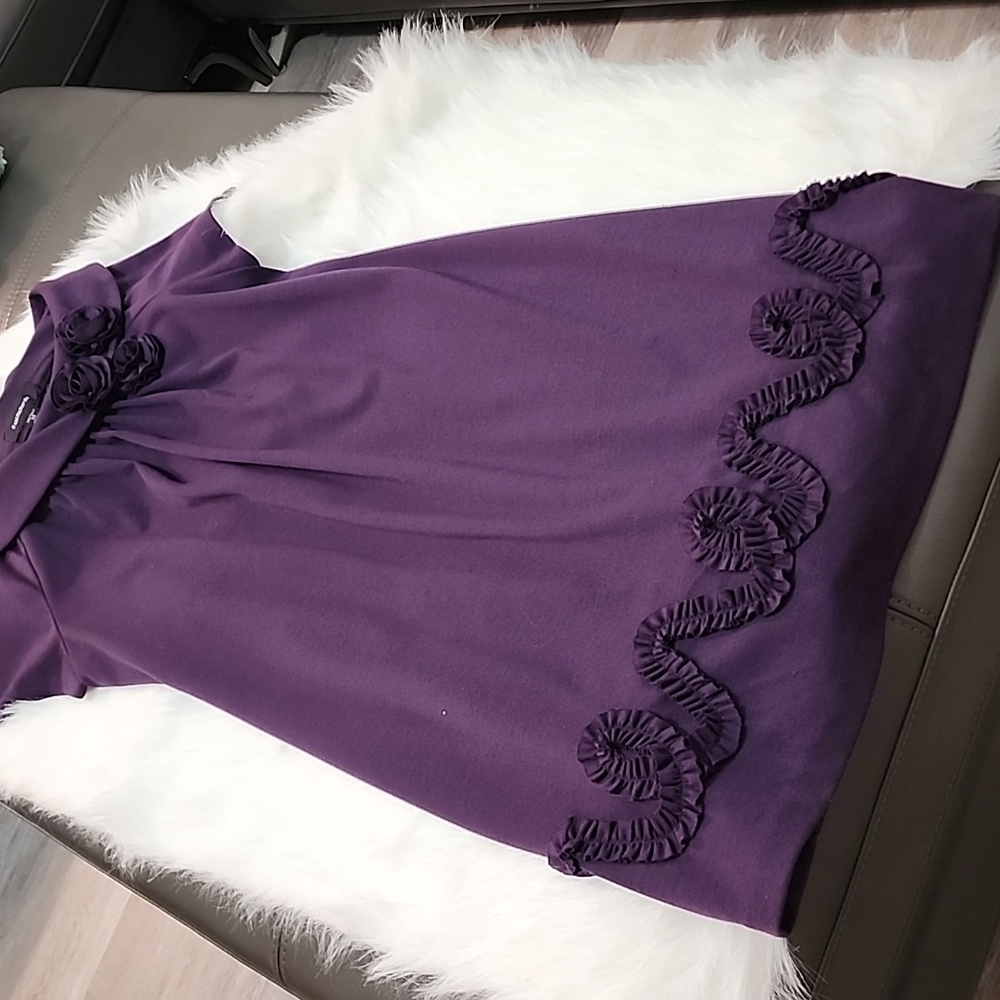 R & M Richard's tall size 14 eggplant color dress - Picture 2 of 4